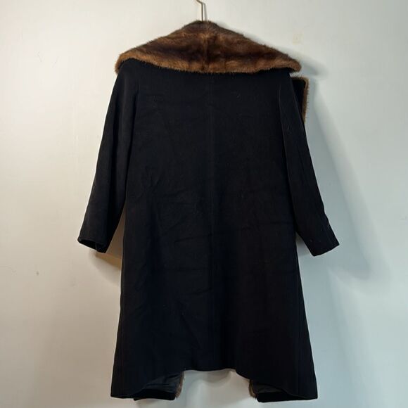 Cinzia Rocca Black Coat Jacket w/ brown Mink Fur coat - 4 - Picture 7 of 9